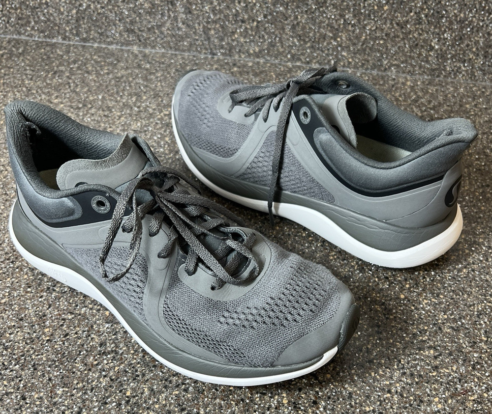 Lululemon Chargefeel Workout Low Womens Sz 9.5 Gray Anchor Running Shoes Lace Up